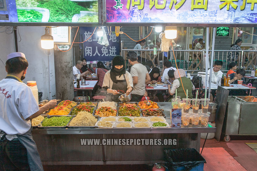 Booths at Lanzhou Night Market